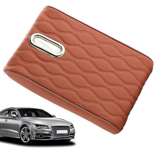 Boîte à Mouchoirs de Voiture en Cuir Synthétique avec Design Matelassé Élégant