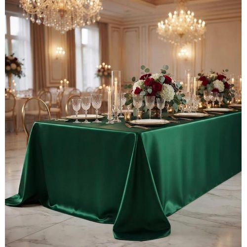 Nappe Élégante en Satin Uni 260 × 145 cm, Idéale pour Mariages, Cérémonies et Décoration de Table