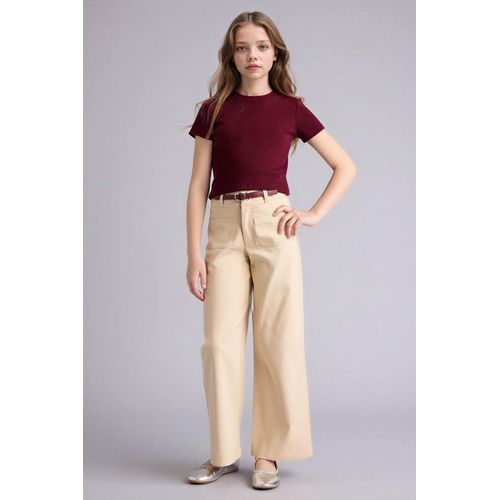 Pantalon large à chevilles élastiques pour fille