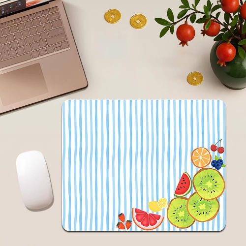 Tapis de souris gaming à motif frais, multistyle, bleu clair à rayures, base en caoutchouc antidérapante, tapis de souris imprimé HD, accessoire de décoration de table universel pour ordinateur portable, bureau à domicile