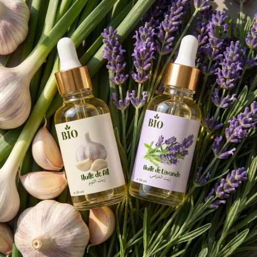 Huile de ail 50 ml Huile de lavande 50 ml soin végétal organic qualité supérieure