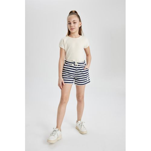 Short Tricot Fille Coupe Casual Marine