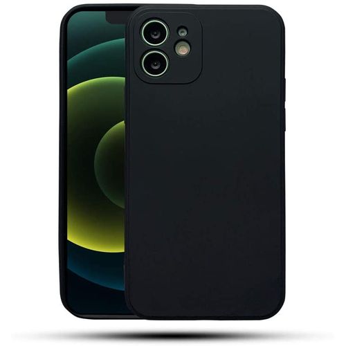 iPhone 12 Coque en caoutchouc de silicone liquide Solide Protection noir