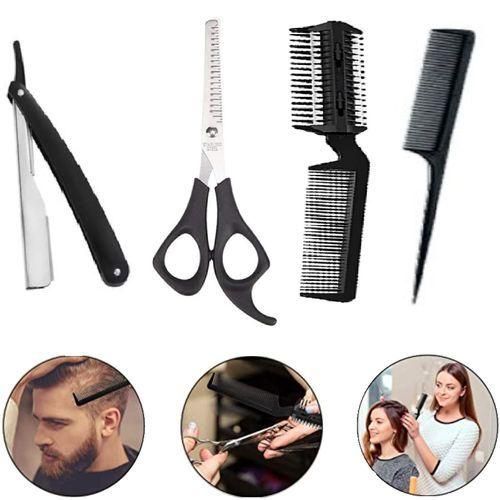 Ensemble doutils de coiffure ciseaux et peigne noirs pour un usage quotidien
