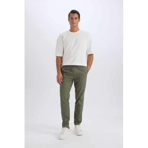 Pantalon Homme coupe jogger en coton - Kaki - Z9933AZ.