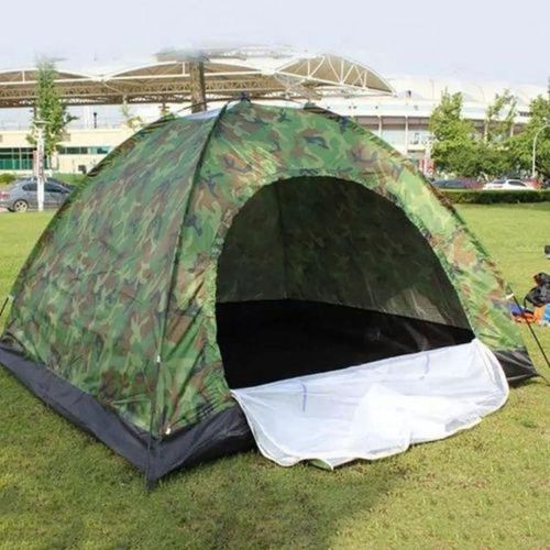 Tente Extérieure Tente de Camping Camouflage Protection UV Étanche 4 Personnes