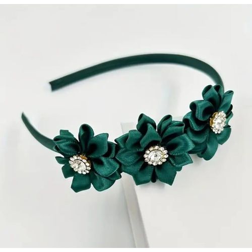 Bandeau à fleur en satin avec strass