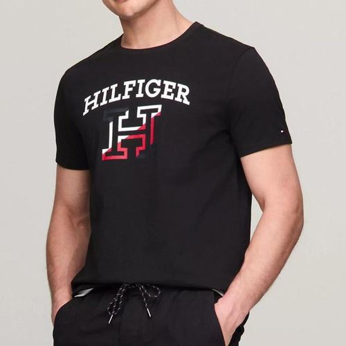 Embroidered Flag Logo T-Shirt a Logo Graphic Noir