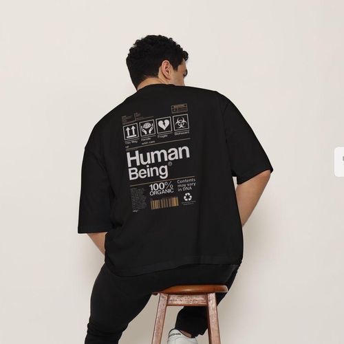 Human Being - T-Shirt Oversize Typographie - Parodie Produit Humain