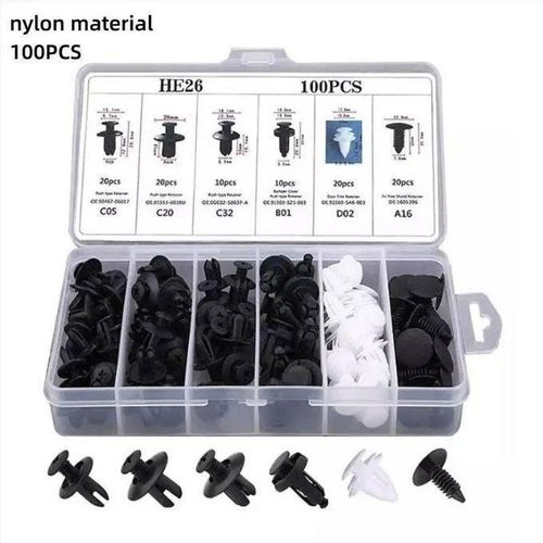Rivets Clips Fixation de Carrosserie de Voiture Pare-chocs Porte Garde-Boueexacpille - 100 pices