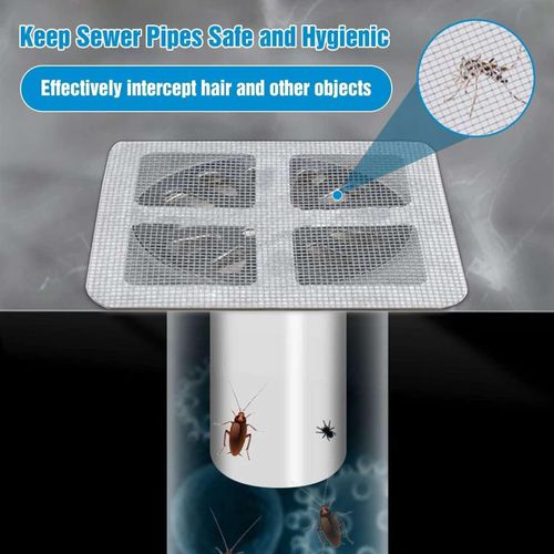 Lot de 20 Filtres Autocollants pour Bonde de Douche – Anti-Cheveux & Anti-Bouchon, Maille pour Salle de Bain, Cuisine, Baignoire & Buanderie