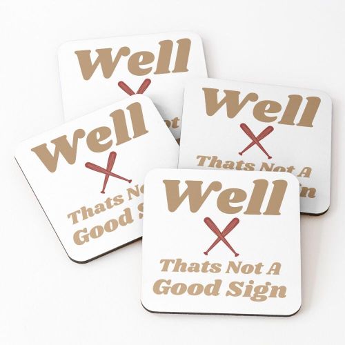 4 Dessous de Verre T-shirt « Eh bien, ce n'est pas bon signe » – T-shirt humoristique et sarcastique, avec citation ironique pour hommes et femmes sous tasse unique