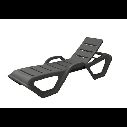 كرسي استلقاء شمس BAYSIDE مع عجلات - رمادي فاتح