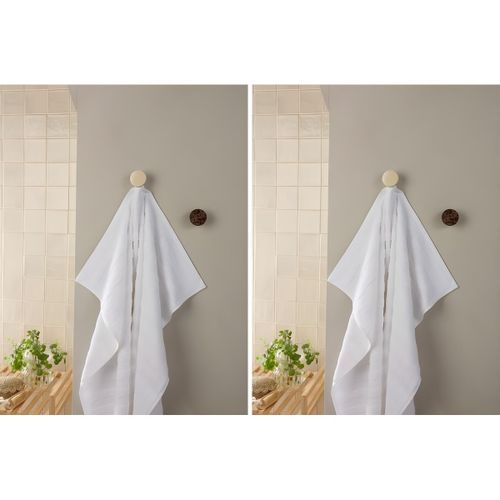 Drap de bain - Coton Doux et Absorbant - Grande Taille - Blanc 100x150 cm - Lot de 2