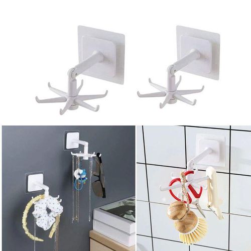 2 crochets de rangement rotatif, crochet organisateur pour accessoires de maison