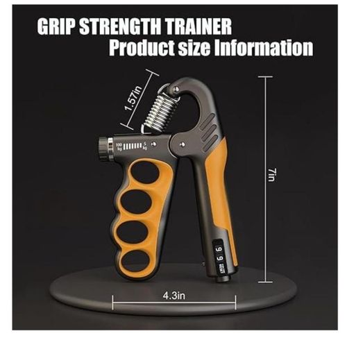 Appareil de renforcement de la force de préhension réglable avec compteur numérique – 5 à 100 kg – pour renforcer les muscles de la main, des doigts et du poignet – prise en main confortable et antidérapante