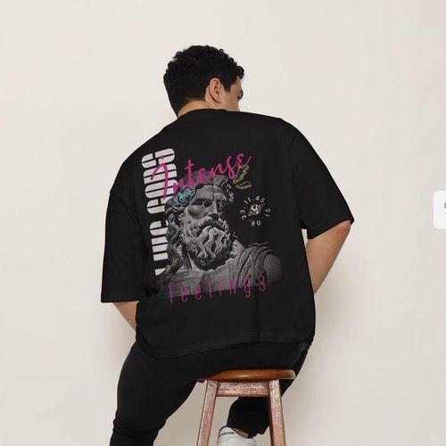 Intense Feelings - T-Shirt Oversize Statue Grecque Vaporwave - Art Urbain Rose Cyan