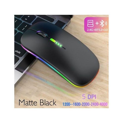 Souris sans fil Bluetooth avec souris rvb Rechargeable USB