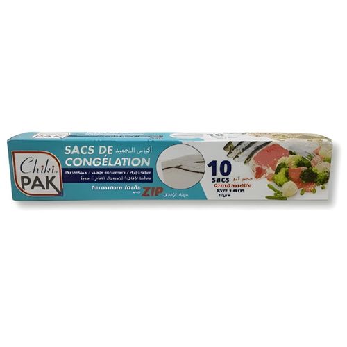 Sacs de Congélation - Zip Lock - Conservation Alimentaire - Lot de 10, 27x24.5cm