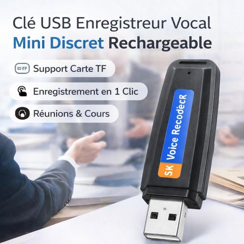 مسجل صوت رقمي على شكل صغير – تشغيل بضغطة واحدة مع دعم بطاقة – مناسب للاجتماعات والدراسة