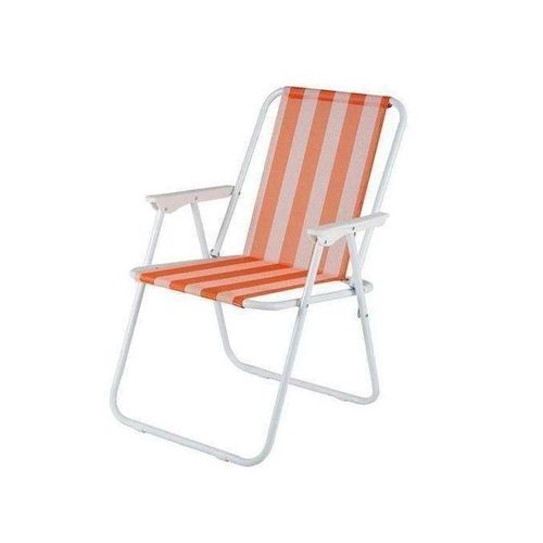 Chaise de Plage Pliable – Design Orange & Blanc