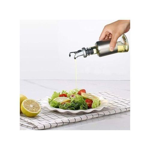Bouteille distributeur d'huile et de vinaigre en verre revêtu d'acier inoxydable (é00 ml)
