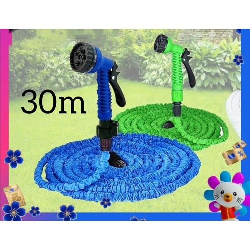 Tuyau Extensible de Lave-Auto et Jardin Longueur 30m avec Pistolet Eau 7 Jets