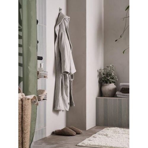 Peignoir - Coton Éponge Doux - Pour le Bain et la Détente - Gris Clair - Taille S/M