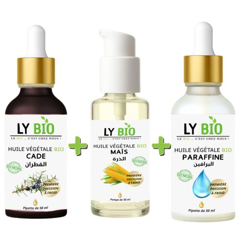 PACK HUILE CADE 50ML - PIPETTE HUILE MAIS 50ML - POMPE HUILE PARAFFINE 50ML - PIPETTE