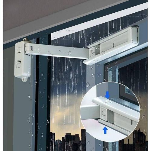 Verrou à Bras Pliable Gris Métallique – Sécurité Maison & Ventilation