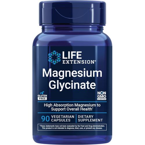 Glycinate de magnésium, 90 capsules végétariennes (105 mg par capsule)