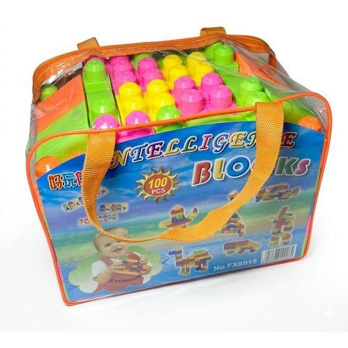 Sac de Blocs de Construction – 100 Grosses Pièces – Jeu Éducatif Montessori pour Enfants