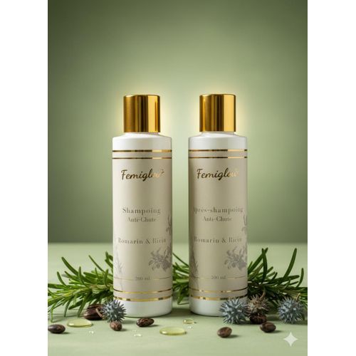 Pack Shampoing + Après-Shampoing Antichute – Romarin & Ricin - Sans Sulfate & Sans Paraben