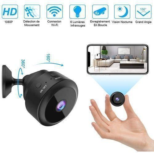 A9 Caméra IP sans fil WiFi 1080P CCTV intérieure et extérieure MINI caméra de sécurité de contrôle de surveillance nocturne pour nourrissons et animaux domestiques