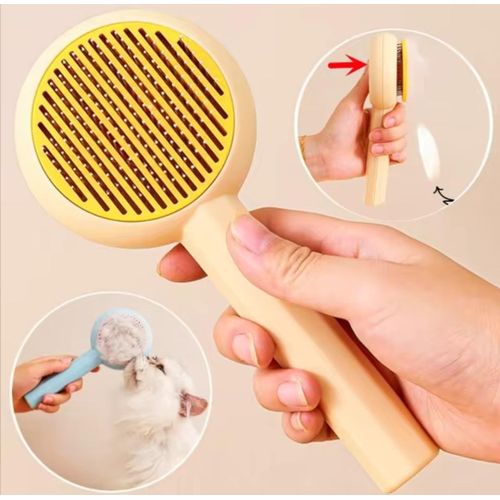 Brosse de toilettage pour chat avec bouton