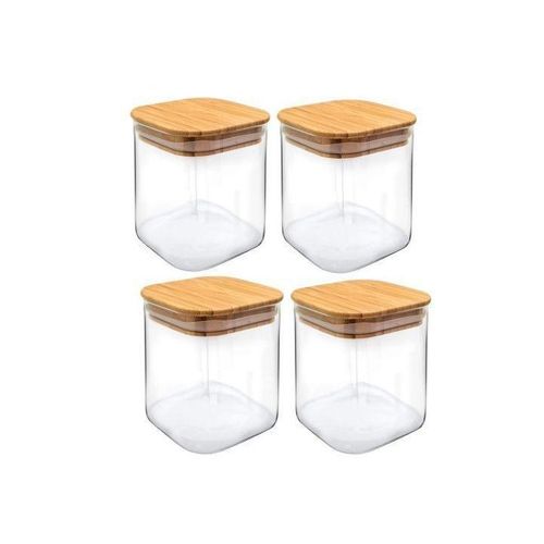 Lot de 4 4 Pots à épices - Boîtes à épices hermétiques en verre pour sel et poivre