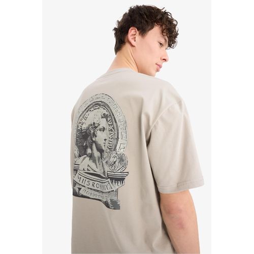 تيشيرت اوفر سايز مطبوع برقبة مستديرة