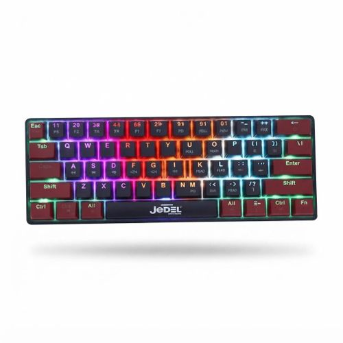 Clavier Gaming Mécanique 60% RGB 61 Touches Red Switch USB Type-C Noir