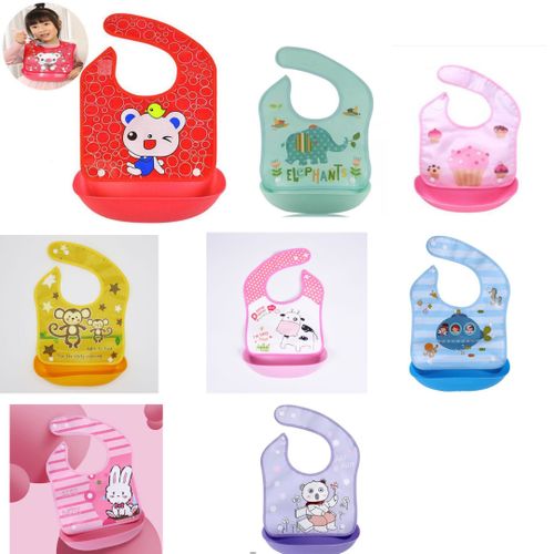 Bavoir de qualité avec poche, parfait pour attraper les aliments, confortable et pratique (colleur aléatoire)