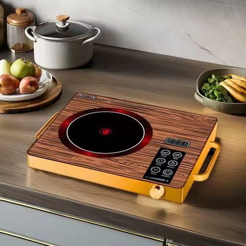 Réchaud électrique en céramique à induction, parfait pour la cuisson et le sauté, compatible 110V et 220V.