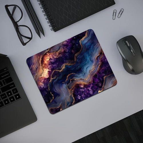 Tapis de souris de luxe léger violet doré jade fluide petite, fond en caoutchouc antidérapant sans bordure, multi-tailles bureau ordinateur portable universel bureau gaming table décoration cadeau