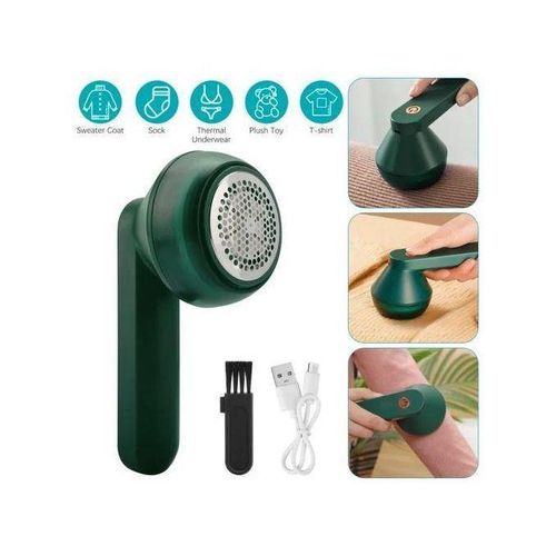 Éliminateur de Peluches USB Rechargeable, Rasoir Anti-Peluches pour Pulls et Vêtements, Vert