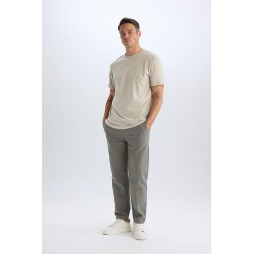 Pantalon Homme coupe regular en coton - Kaki - D1045AX.