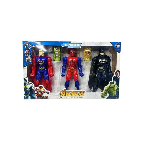 Ensemble 3 figurines spideman Batman Superman