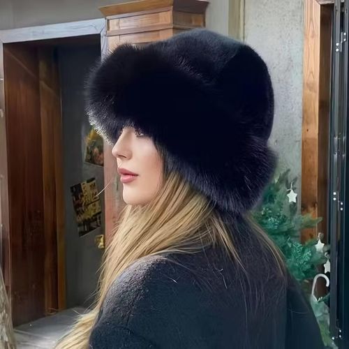 Chapeau d'Hiver Bonnet en Fausse Fourrure Élégant pour Femme