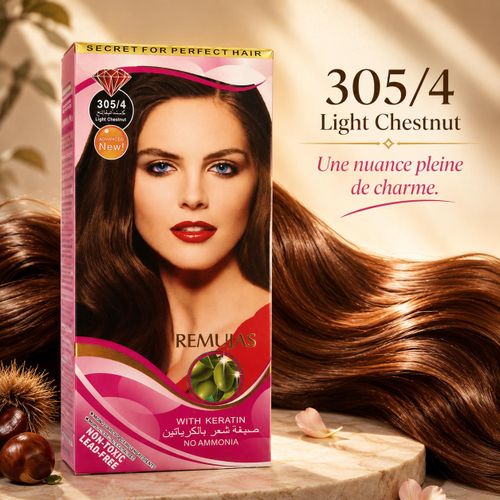 Crème colorante permanente - 305/4 Light Chestnut -Châtaigne clair
