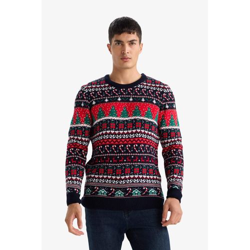 بلوفر تريكو كريسماس قصة عادية برقبة مستديرة