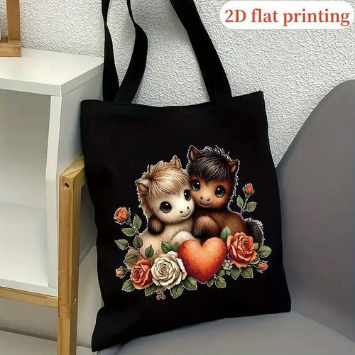 Sac à bandoulière noir A3 décontracté - Sac à épaule minimaliste élégant avec bandoulière fixe, durable pour l'université, les voyages, la plage et les courses - Sac shopper facile à entretenir et lavable à la main, polyvalent pour un usage quotidien