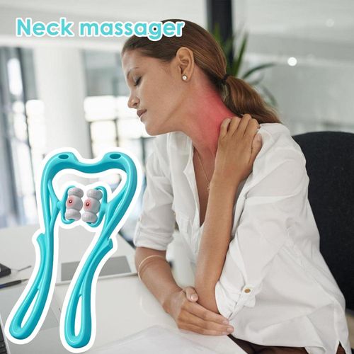Neck Massager Roller - Manual Neckbud Massage Roller with 6 Balls Massage Point