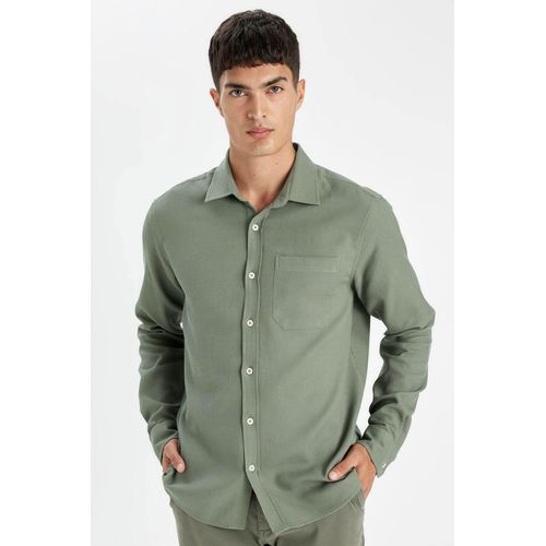 Chemise à manches longues Coupe régulière Homme Kaki